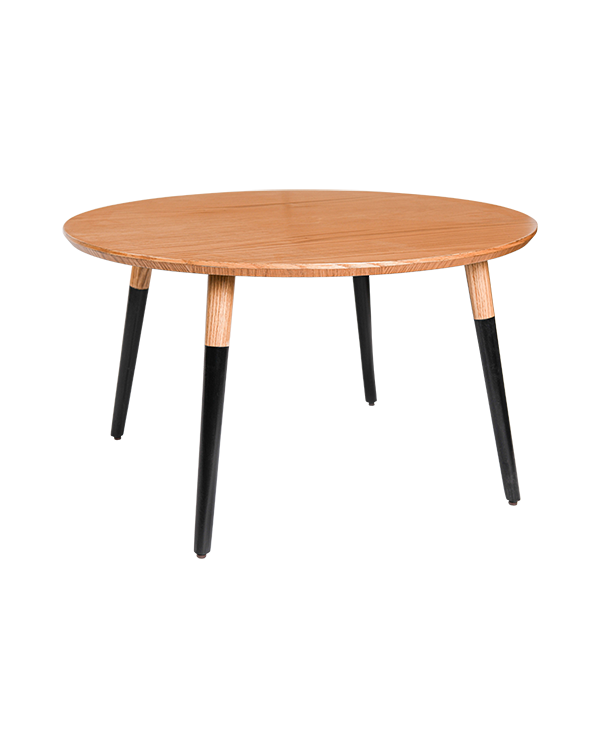 Basic Oak Coffee Table With Colored Legs - Round Shape 0