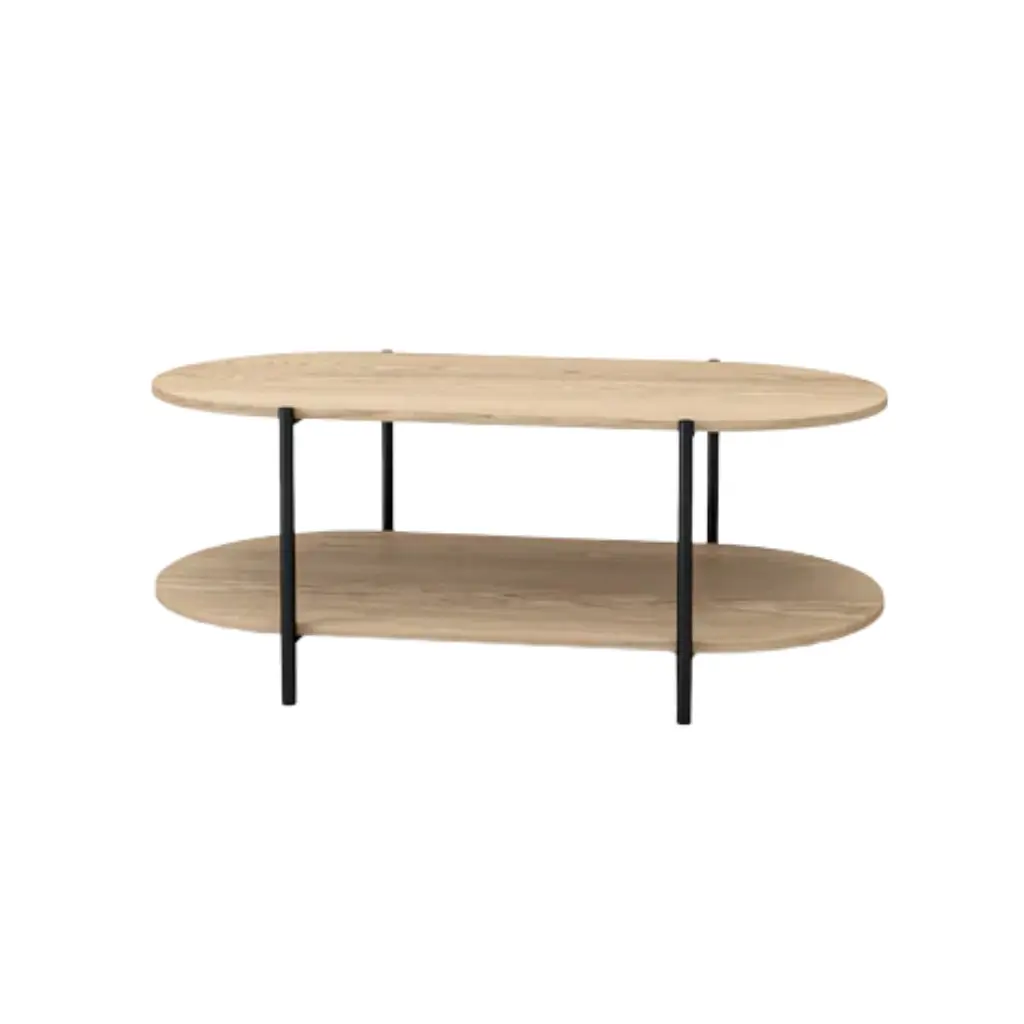 Marlin Table - 2 Levels With Metal Legs - Oval Shape 0