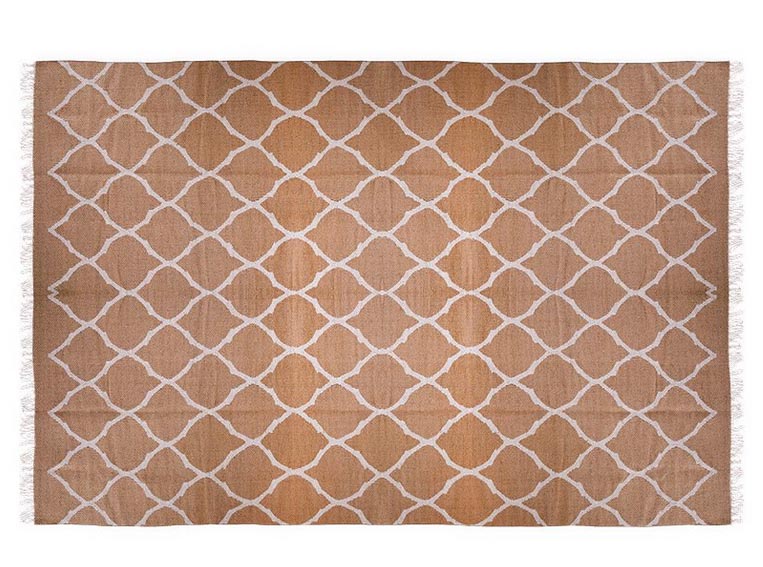 Beige and White patterned Kiliim 0