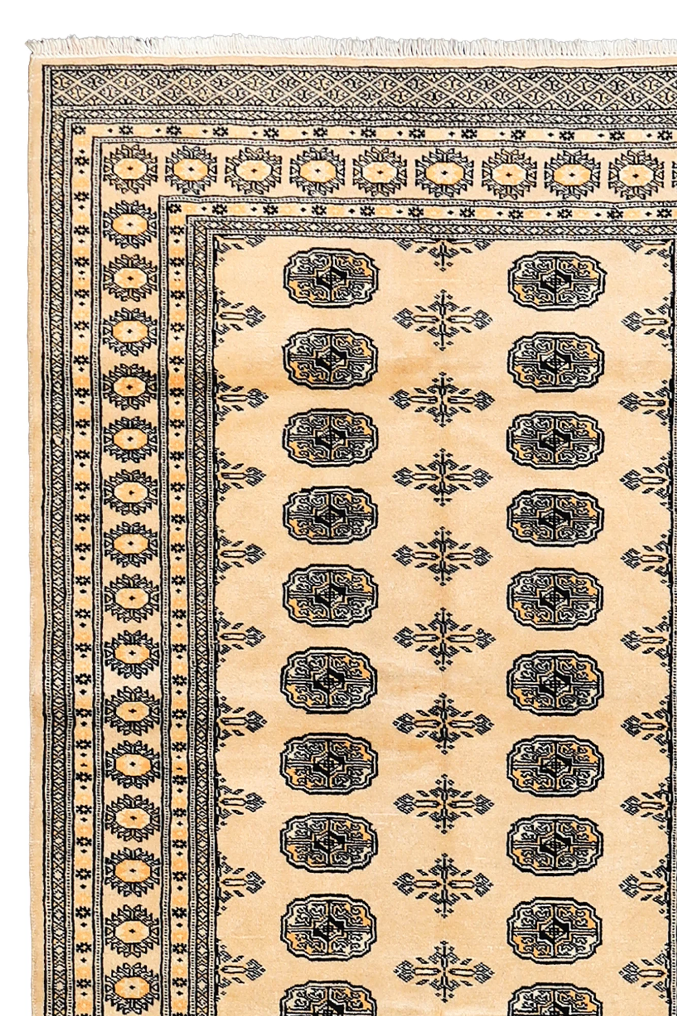 Handmade Beige Pakistani Bukhara Rug 1