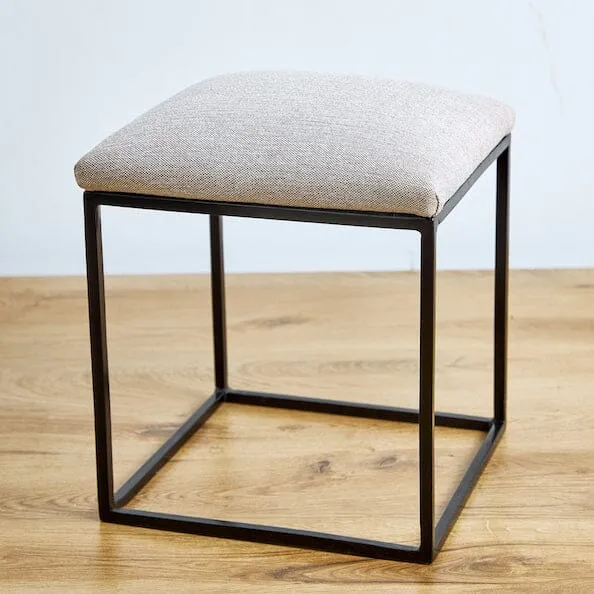 Hollow-B - Pouf - Upholstered Seat - Metal Legs 2
