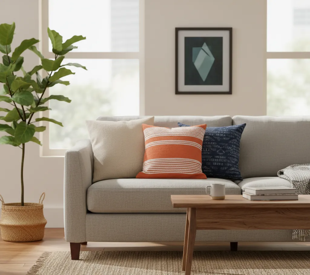 Orange Meadow Cushion 2