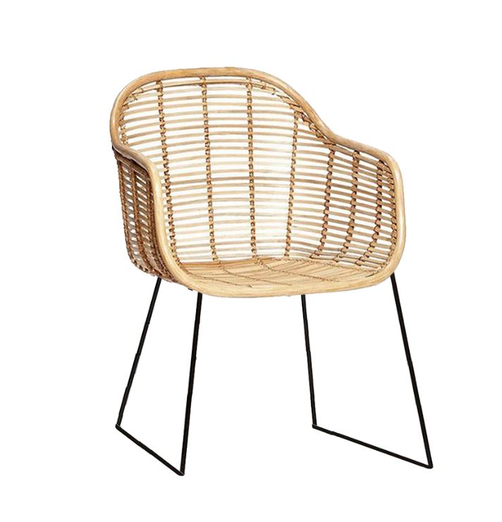 Bamboo Dining Chair - Metal Legs 0