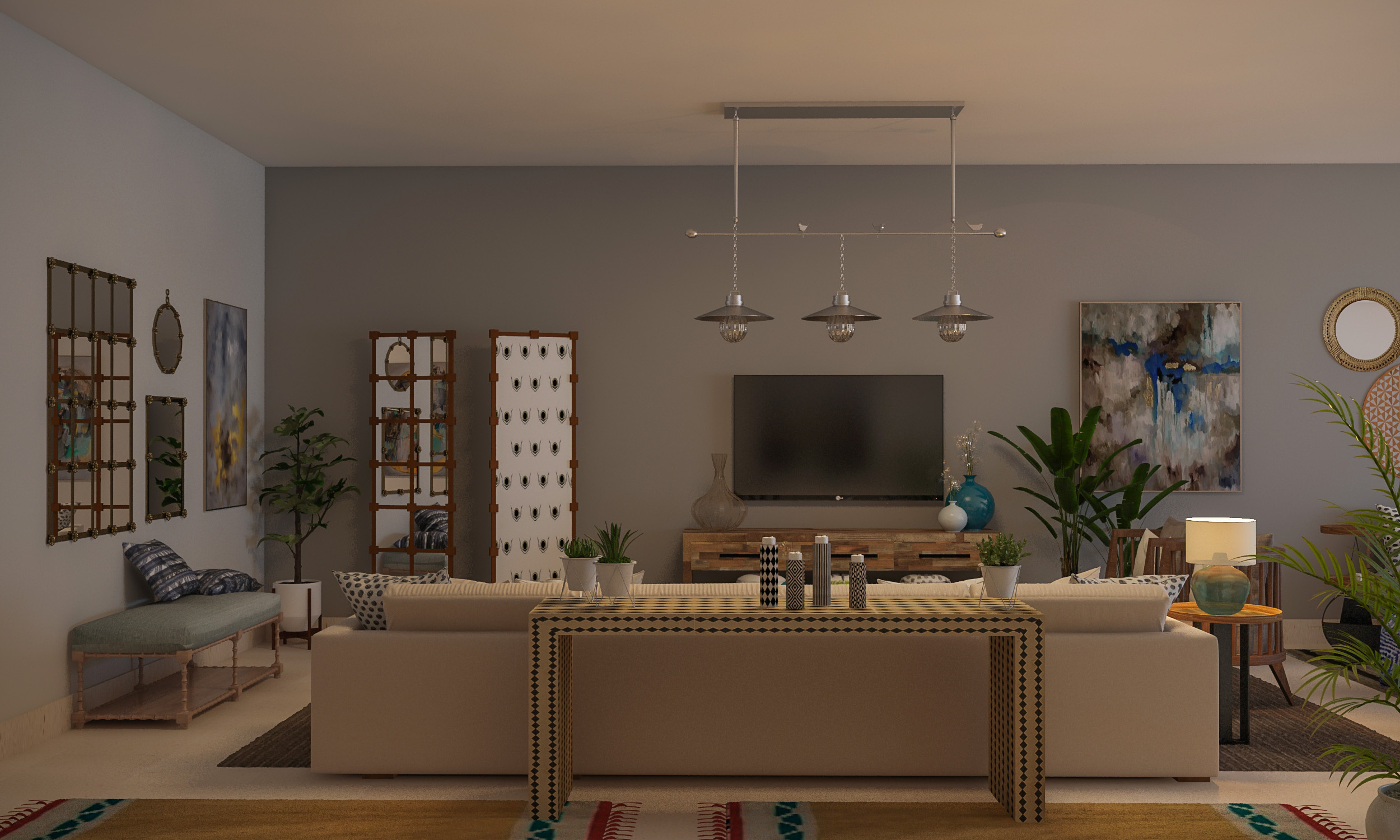 Coastal Eclectic Living Room
