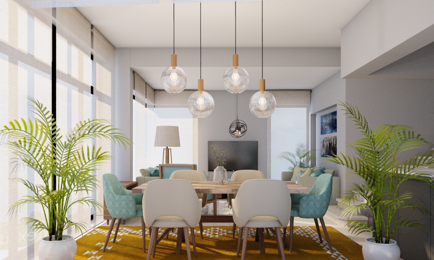 Gouna Dining Room with bright & happy colors